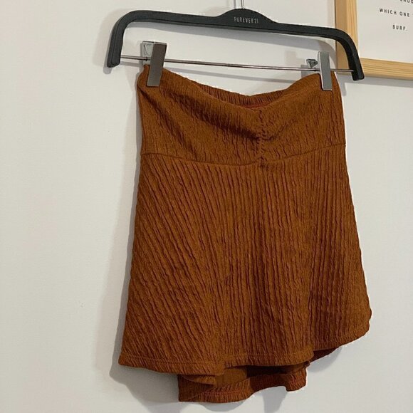 BNWOT PATTY PEPLUM TERNO Top  | Rusty Orange Brown Tube | One Size | Ruched - Picture 4 of 6